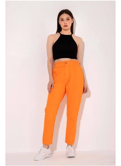 Buy Kava Women Jeans Pants Cotton Denim Orange Slouchy Color in Egypt