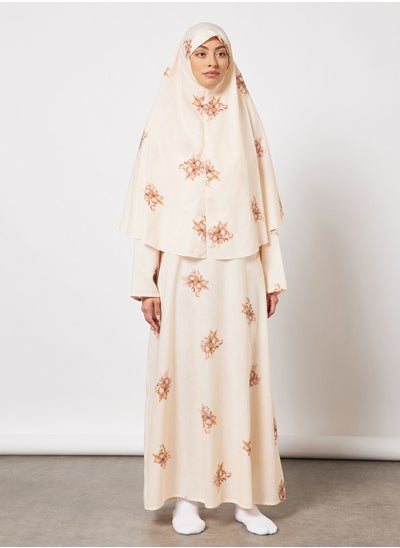 Buy Praying Dress With Floral Prints And Veil in Saudi Arabia