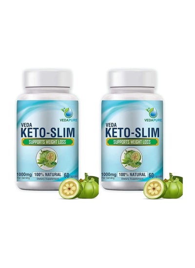 Buy Keto Slim Supports Weight Loss 60 Capsules, pack of 2 in UAE