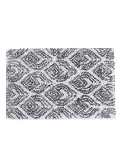 Buy Mashrabia Bath Mat, Grey - 60x45 cm in UAE