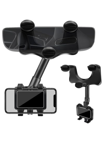 اشتري Car Phone Holder Retractable 360 Degree Rotation Rearview Mirror Phone Holder Car Accessories for All Mobile Phones and All Car Models في مصر