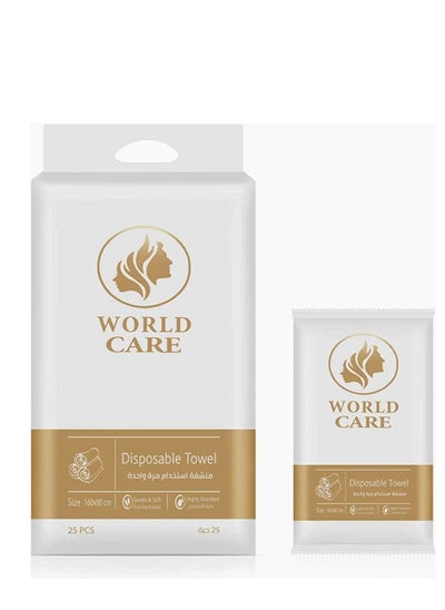 Buy Disposable Towels Rrom World Care, Size 60X30 cm,100 Pieces in Saudi Arabia