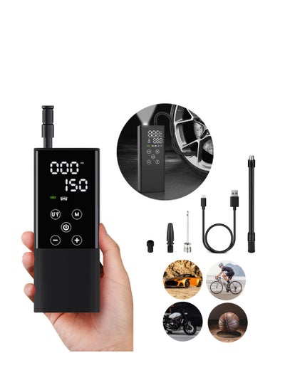 Buy Tire Inflator Portable Air Compressor, Portable Electric Digital Pump, Air Pump, Digital Tire Pressure Gauge Air Compressor for Car Bicycle Motorcycle in UAE