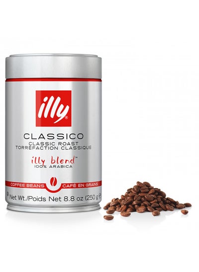 اشتري illy Classico Whole Bean Coffee, Medium Roast, Classic Roast with Notes Of Caramel, Orange Blossom and Jasmine, 100% Arabica Coffee, No Preservatives, 8.8 Ounce Can (Pack of 1) في الامارات