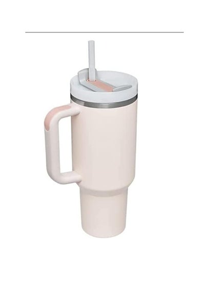 Buy 40OZ Stainless Steel Vacuum Insulated Tumbler With Handle and Straw Lid Travel Mug Iced Coffee Cup for Hot and Cold Beverages in UAE