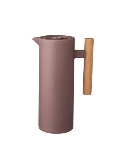 Buy Thermos For Tea Or Coffee With A Wooden Handle, Capacity 1 Liter in Saudi Arabia