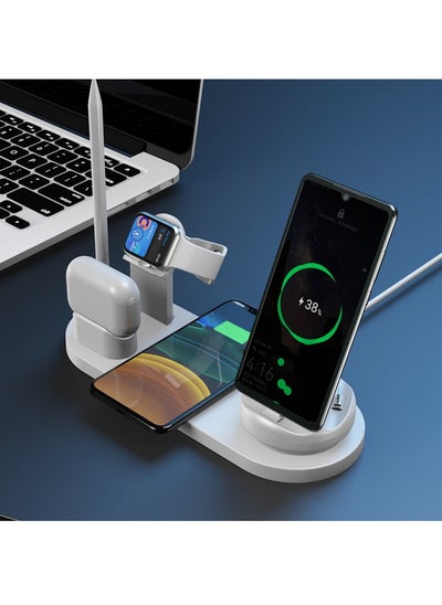 Buy 7 in 1 Wireless Charger for Apple Watch/Pencil/Headphone/iPhone 15 pro max/14/13/Samsung S20/S10,Charging Dock Station for Other Qi Phones in Saudi Arabia