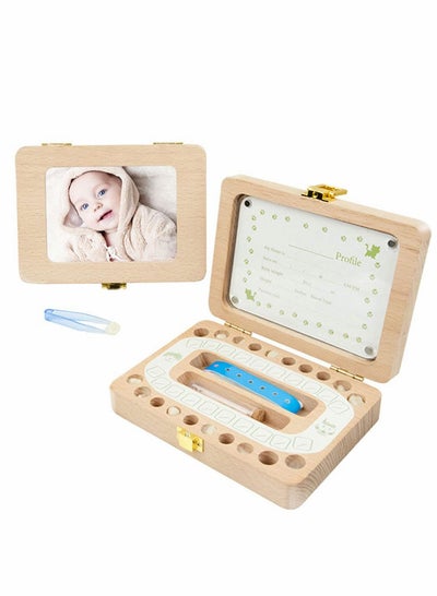 Buy Tooth Box, Personality Wooden Kids Keepsake Organizer for Baby Teeth and Hair Photo, Shower & Birthday Gift, Storage Memory in Saudi Arabia
