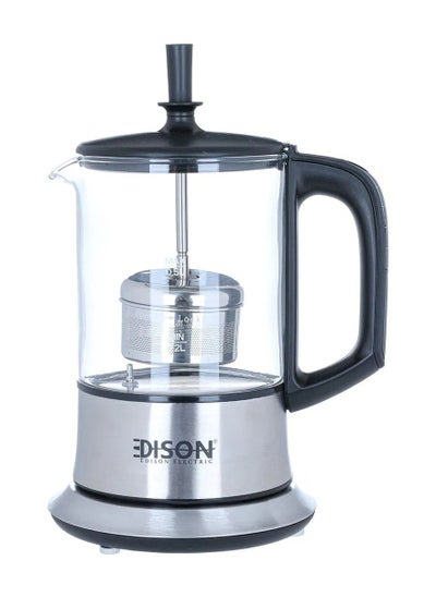 Buy Edison Kettle and Tea Maker, Steel, Glass, 0.5 Liter, 1100 Watt - Black in Saudi Arabia