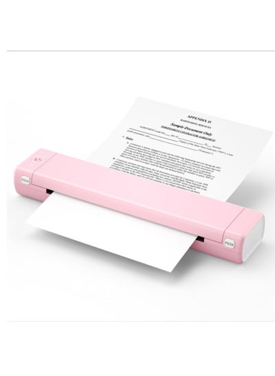 Buy M08F Bluetooth Wireless Thermal Printer Pink For A4 size Paper Printing Porable Mobile Printer For Home Office Travel School Compatible with Phone and PC in Saudi Arabia