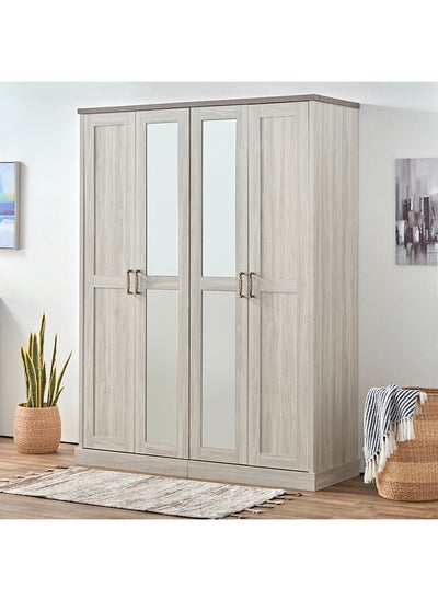 Buy Angelic 4-Door Wardrobe With 2 Mirrors 56.5 x 213.5 x 160 cm in Saudi Arabia