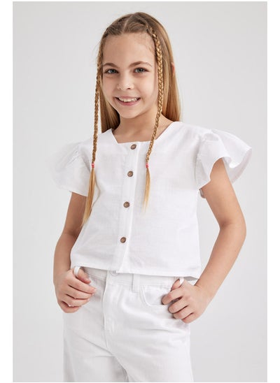 Buy Girl Short Sleeve Woven Short Sleeve Blouse in Egypt