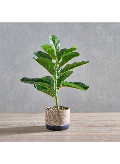 Buy Helena Fiddle Leaf Faux Potted Plant with Ceramic Pot 22 x 53 x 22 cm in Saudi Arabia