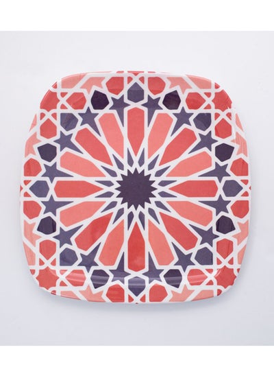 Buy Bright Designs Melamine Square Dinner Plate 
Set of 6 (L 26cm W 26cm) Arabian Arts in Egypt