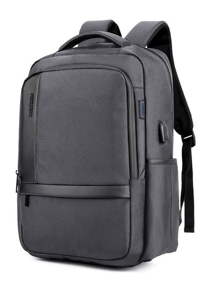 Buy B00120 15.6-Inch Casual Business Large Capacity Multi-Pockets USB Backpack Bag, Grey in Egypt