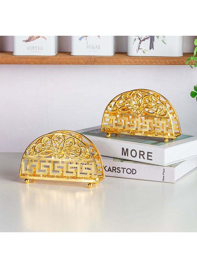 Buy Atticus Napkin Holder Iron Metal With Gold Plating Iron Metal Kitchen Tissue Holder For Kitchen & Dining Room 15 X 4 X 8 Hcm - Gold in UAE