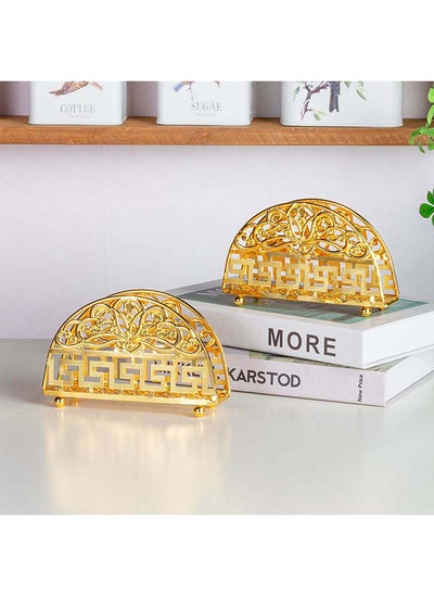 Buy Atticus Napkin Holder Iron Metal With Gold Plating Iron Metal Kitchen Tissue Holder For Kitchen & Dining Room 15 X 4 X 8 Hcm - Gold in UAE