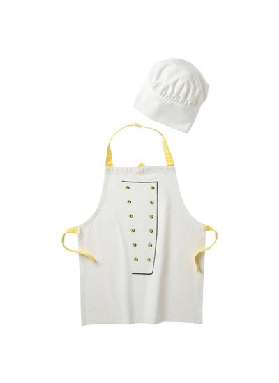 Buy Children’S Apron With Chef’S Hat, White/Yellow in Saudi Arabia