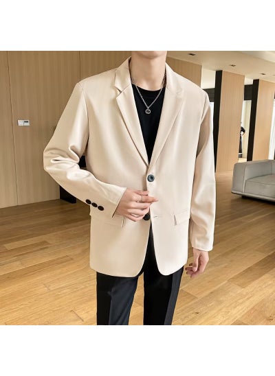 Buy Casual Blazer for Men High-End Versatile Trendy Mature JacketKhaki Khaki in Saudi Arabia