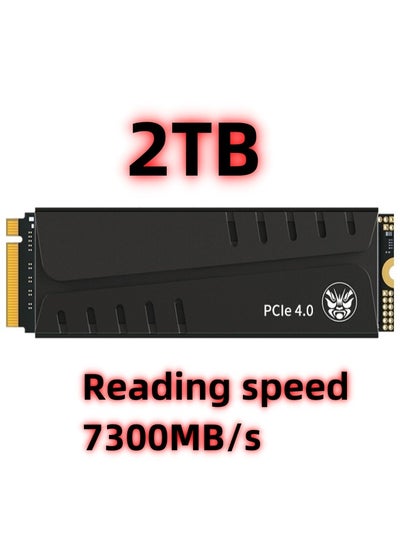 اشتري محرك أقراص الحالة الصلبة الداخلي PCIe 4.0 NVMe M.2 SSD سعة 2 تيرابايت - مع مبدد حرارة، يصل إلى 6600 ميجابايت/ثانية، متوافق مع PS5 وأجهزة الكمبيوتر المحمولة وأجهزة الكمبيوتر المكتبية في السعودية