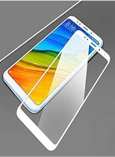 Buy 5D Screen Protector Curved Glass - Full Adhesive Covering The Entire Screen For Xiaomi Redmi 5 Plus -White in Egypt