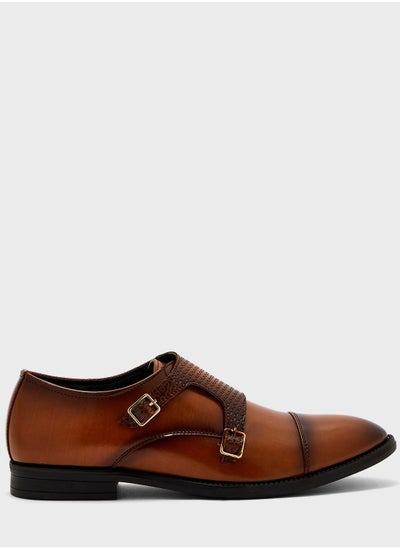 اشتري Textured Monk Strap Formal Slip Ons في السعودية