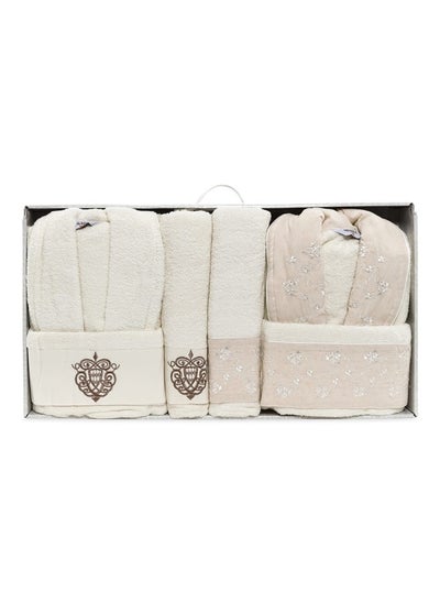 اشتري Ritzy 6-Piece Family Towel Set, Ivory في الامارات