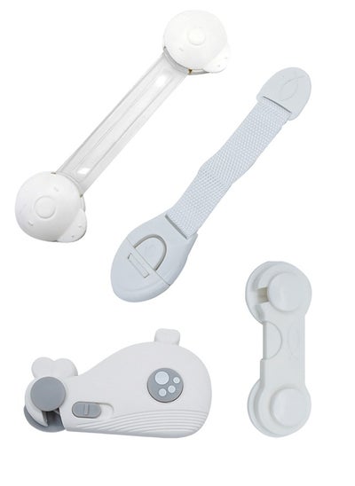 Buy 8-Piece Adjustable Baby Safety Lock, Grey in Saudi Arabia