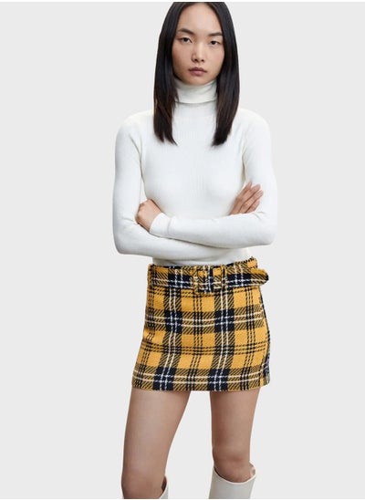 Buy Checked Belted Mini Skirt in Saudi Arabia