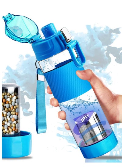 Buy Filterelated Quickly Alkaline Water Bottle,22oz Bottle Reduce ORP Ph Water Filter Bottle Alkaline 9.5,One Key to Open Portable Alkaline Water Filter Bottle for Sports, Camping in UAE