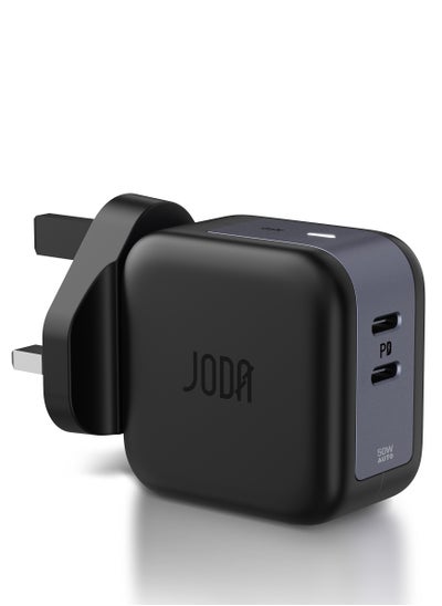 Buy JODA 50W Dual USB Type-C Wall Charger - Black in Saudi Arabia