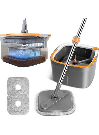 Buy Spin Mop and Bucket Set with Self Separation Dirty and Clean Water System Self Wringing 360° Rotating Square MSpin Mop and Bucket Set with Self Separation Dirty and Clean Water System Self Wringing 36 in UAE