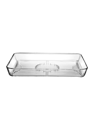 اشتري Borcam Grill Rectangular Glass Baking Tray, 3850 Ml Capacity, 50 Mm Height, 400X270 Mm Diameter - Clear في الامارات