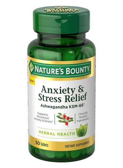 Buy Anxiety And Stress Relief Ashwagandha Ksm66 50 Tablets in UAE