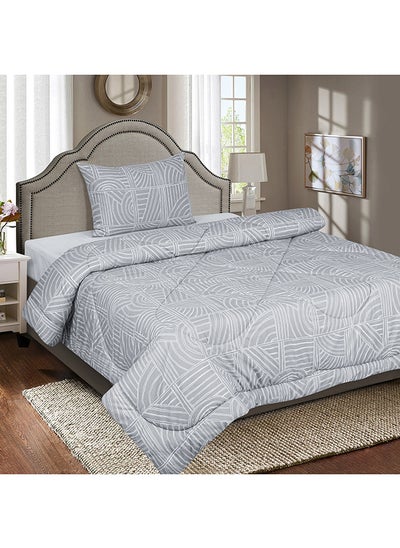 Buy Aurora Telavi 2-Piece Printed Cotton Single Comforter Set 220 x 135 cm in UAE