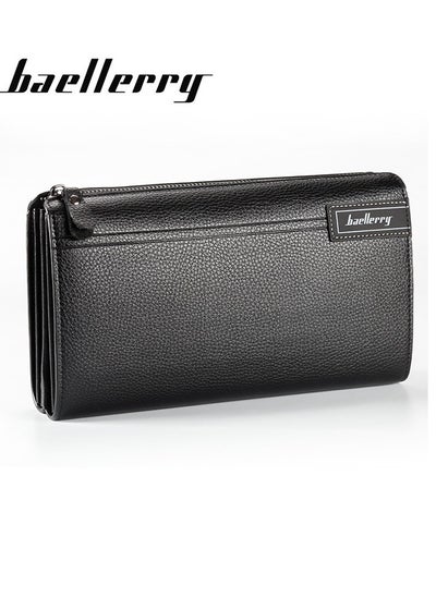 Buy Men's Clutch Genuine Leather Wallet Large Capacity Business Card Storage Wallet in UAE