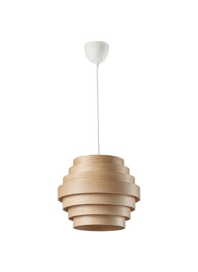 Buy Pendant Lamp White Stained Oak Veneer White 40 Cm in Saudi Arabia