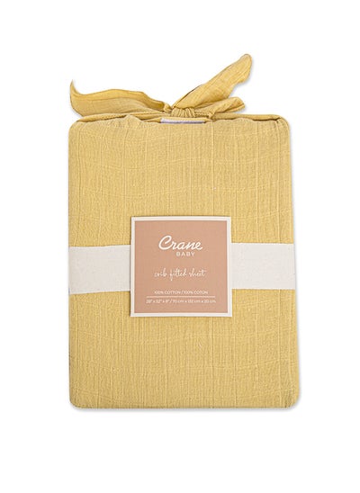 Buy Crib Fitted Sheet - Ochre in UAE