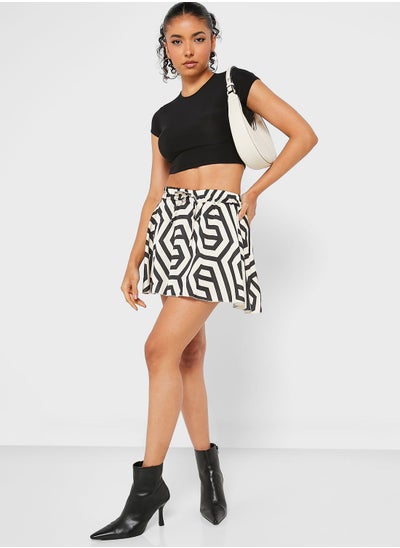 Buy Geo Print Mini Skirt in Saudi Arabia