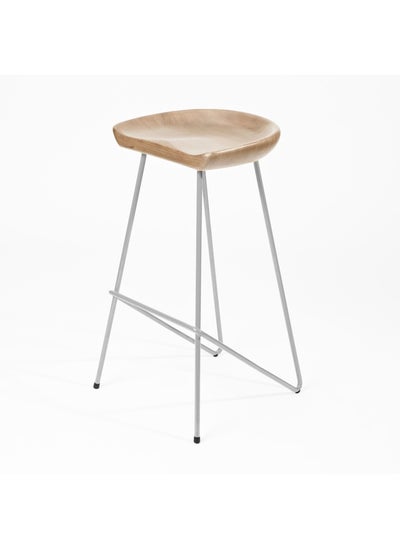 Buy Solid Wood Bar Stool With White Legs - WS-034E-W-Leg in UAE