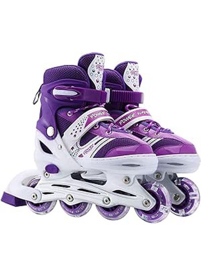 Buy Roller Skates For Beginners Adjustable Four-Wheel With Adjustment Size 39-42 in Egypt