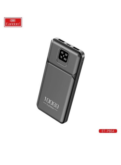 اشتري باور بانك 10000 مللي أمبير مع 2 مخرج USB وشاشة LCD لون أسود - PB64 في مصر
