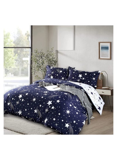 Buy Duvet Cover King Size 6 Pcs Cotton Bedding Printed Sheet Set Soft Breathable Comforter in UAE