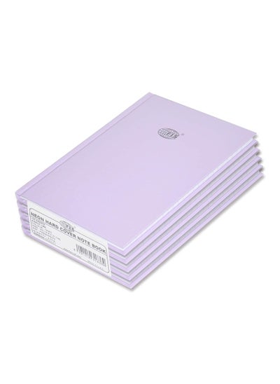 Buy 5-Piece FIS Neon Hard Cover Note Book, (100 Sheets), Single Line, A5 Size, Colour Taro Colour - FSNBA5N274 in UAE