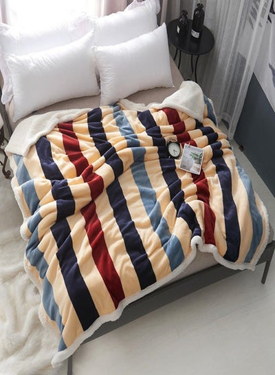 Buy European Style Double Layers Bed Blanket cotton Multicolour 2meter in UAE