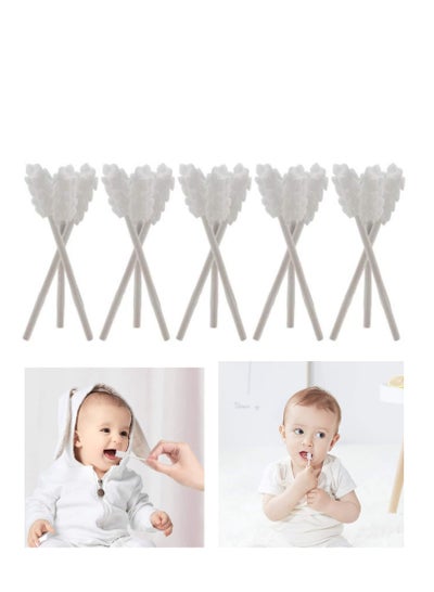 Buy Baby Toothbrush Baby Teeth Cleaning Newborn Baby Tongue Cleaner with Paper Handle, Infant Toothbrush Disposable for Tongue, Mouth, Teeth, Gums Dental Care for 0-36 Month Baby 20 Pcs in UAE