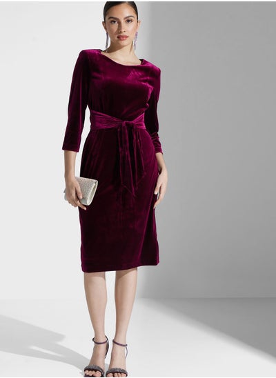 Buy Tie Detail Knitted Dress in UAE