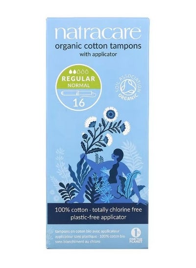 Buy Organic Cotton Tampons with Applicator Regular 16 Tampons in UAE