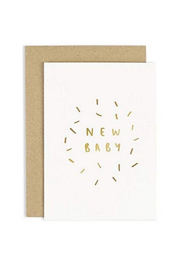 Buy Old English Co. New Baby Confetti Card A6 | Newborn Baby Greeting Cards For Boys & Girls | Congratulations For New Mum Dad & Parents | For Baby Shower Pregnancy Announcement Or Milestone in Saudi Arabia