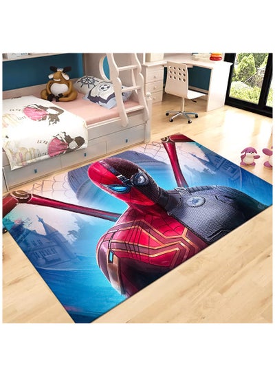 Buy Marvel Avengers Series Spider-Man Children's Room Crawling Mat Non-Slip Bedside Blanket Living Room Full Carpet Rectangular Soft Touch Non-Slip Carpet (Thick Crystal Velvet Size: 80cmX160cm) in Saudi Arabia